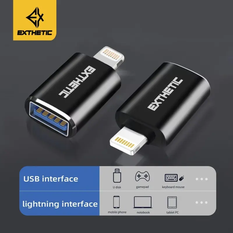 Exthetic Adapter Converter OTG USB A 3.0 to Lightning Iphone Ipad Mac Data dan Charge - EC06 1