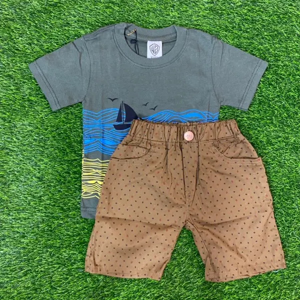 W2KIDS - LAUT TEES KATUN 24s SETELAN ANAK UMUR 1-5 TAHUN T SHIRT KAOS DAN CELANA COTTON POPLIN KARGO COMBED 0