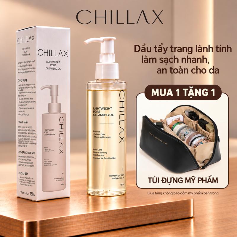 Dầu Tẩy Trang Chillax Dịu Nhẹ Dưỡng Ẩm, Làm Sạch Sâu Makeup Kem Chống Nắng, Chiết Xuất Thiên Nhiên, Nhũ Hóa Nhanh Cho Da Nhạy Cảm 180ml