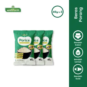 Beras Porang Porice | Beras Instan Sehat Sachet 40G Bundle 3Pcs - LowGi Sugar Free Food Rice Nasi  Porang diabetes