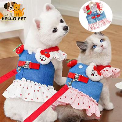 Quần áo Thú Cưng Váy công chúa denim mỏng Váy kéo hoạt hình Thích hợp cho mèo và chó Nhỏ và Nhỏ vừa Sản phẩm mới cho mùa xuân và mùa hè Mới cho năm 2025
