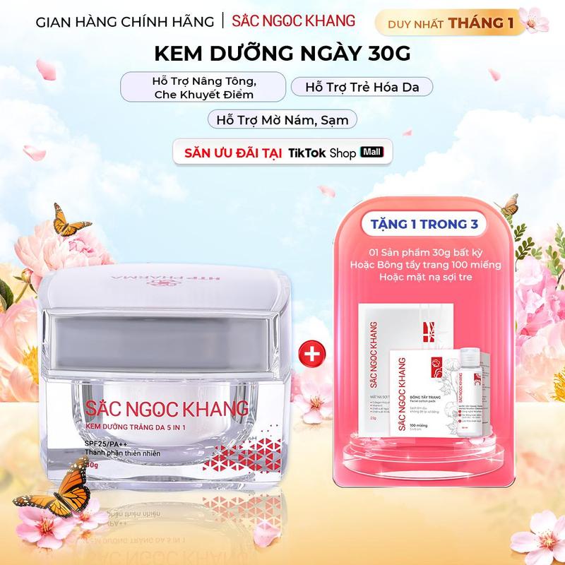 Kem Dưỡng Da Hỗ Trợ Làm Trắng Da Sắc Ngọc Khang 30G Kem Face Dưỡng Ẩm - Chống Nắng Hỗ Trợ Làm Đẹp Da Cải Thiện Thâm Nám Sạm tàn Nhang Skincare