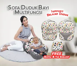 Sofa Bayi Jumbo Multifungsi Kasur Bayi Dengan Gesper Pengaman Free bantal peyang dan Tas, Bahan Katun - Empuk