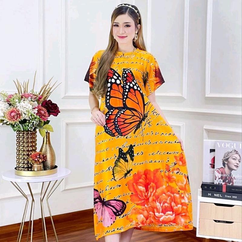 Paket Hemat 100 RB 3 Pcs Daster Busui Motif Kupu Dress Murah Casual Wanita 1