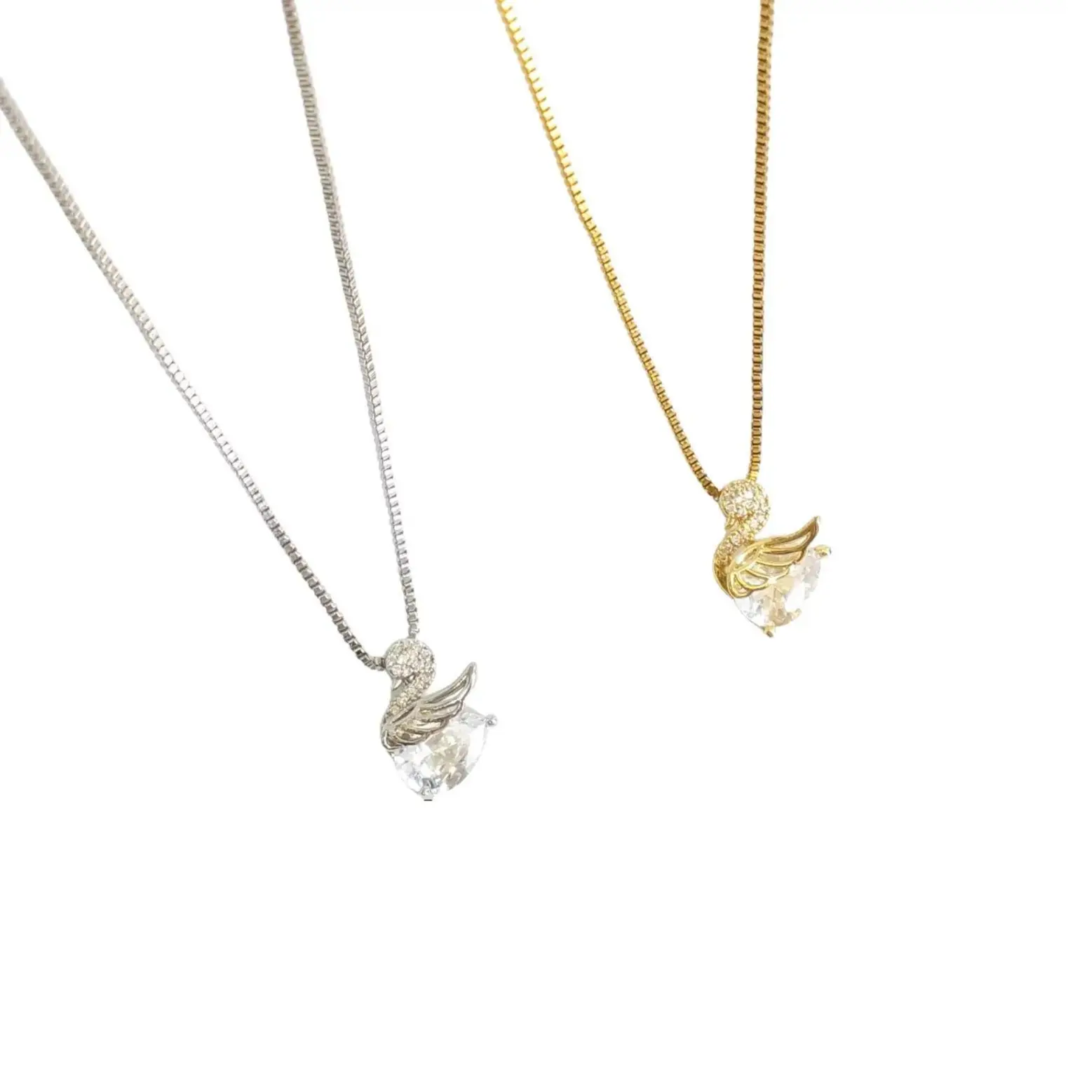 Kalung Odette -K4- Necklaces Perempuan Liontin Angsa, Titanium Gold/Silver, Rantai Adjustable