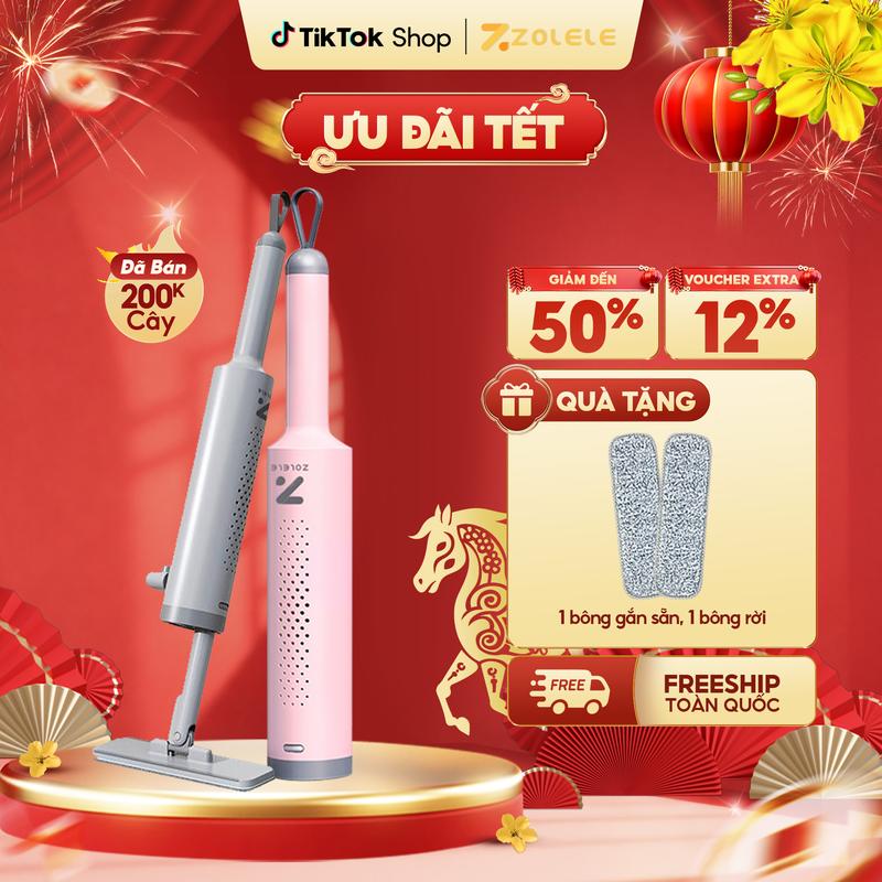  Cây lau tự vắt mini cầm tay Zolele DM01 cây lau bếp mini thanh gạt nước tự động làm sạch lau sàn 