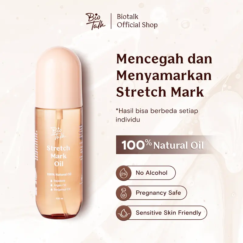 [NEW LAUNCH] Biotalk Stretch Mark Oil | 100ml | 100% Natural Oil | Mencegah & Menyamarkan Stretch Mark 1