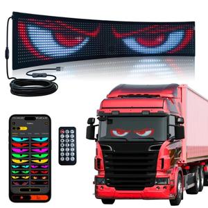 プログラマブルな悪魔の目（デビルアイ）高輝度LED、トラック用フロントガラス・車用のデビルアイライト、フレキシブルスクロール対応のプログラマブルLEDサイン、カスタムカラー、アニメーション、テキスト、USB給電LEDマトリックスパネル、リモコン／アプリ制御
