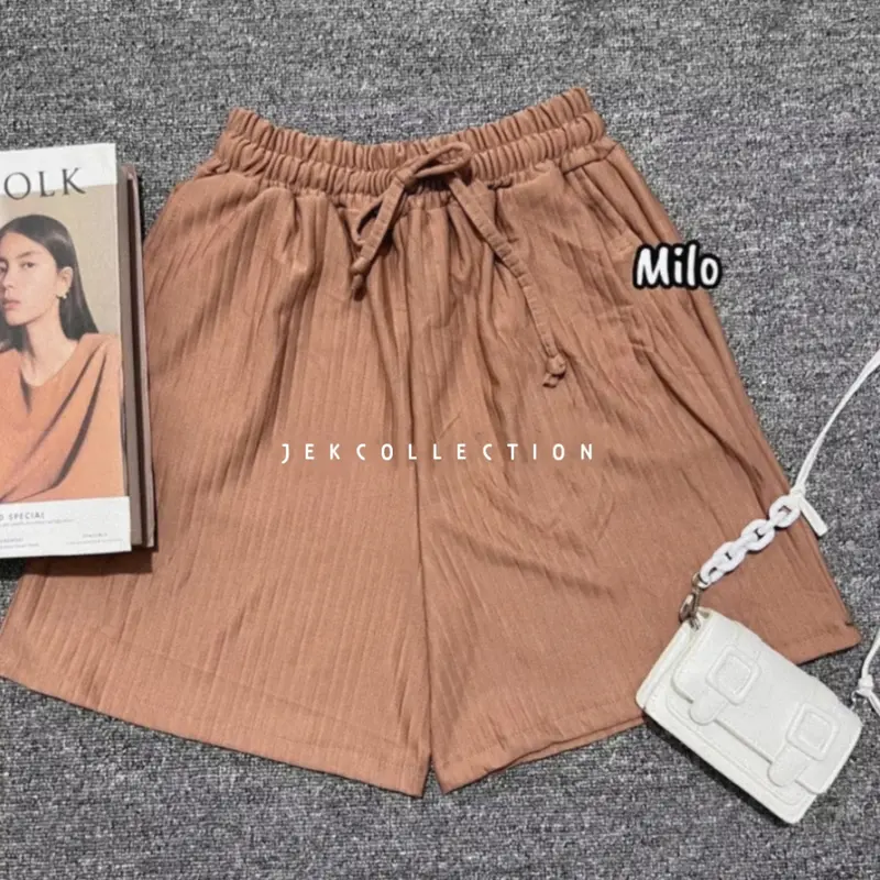 KULOT WANITA CELANA HOTPANTS KNIT HORNET CELANA SANTAI DAN PANTAI JUMBO Nyaman Tebal Shorts Standar 1