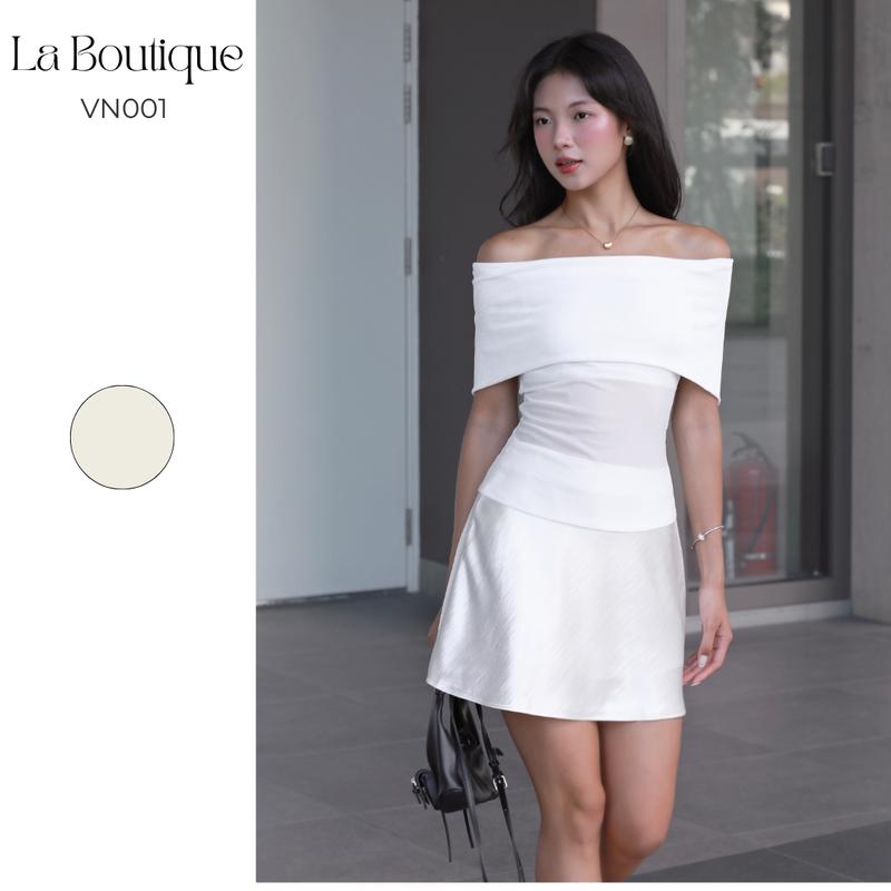  LA BOUTIQUE - Chân Váy Lụa Nhũ Ngắn Dáng Chữ A - VN001-2507LAB 