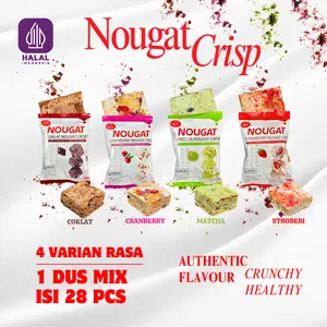 COD Nougat Crisp Mix Rasa 28pcs – Garing, Manis, Lembut, Lumer! Snack Halal Kekinian 280g untuk Nonton, Bekal, Santai, Hadiah Teman