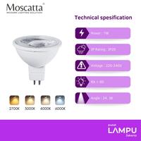 Gambar Moscatta MR16 Eco Series 7watt LED 220V GU 5.3 7W - 2700k, 24 Degree dari Pusat Lampu Jakarta Kota Administrasi Jakarta Pusat 3 Tokopedia