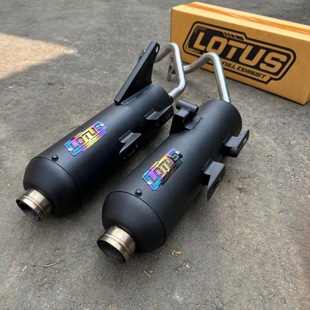 Knalpot Standar Racing LOTUS MONCONG SHIJIRO Vario 125/150 LED BEAT SCOOPY PCX NMAX AEROX ( SARTENG DAN SARBOR )  Bulat Motor Motorcycle