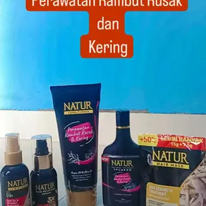Paket Rambut Rusak Kering Natur Argan Perawatan Rambut Diwarnai & Smoothing Haircare