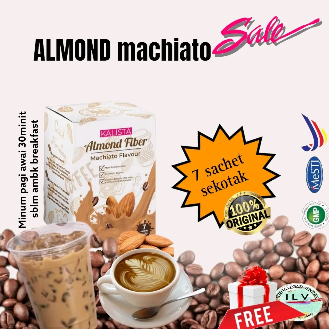 Kalistaa coffee Machiato Almond with choc and butterscotch flavour no Sugar.