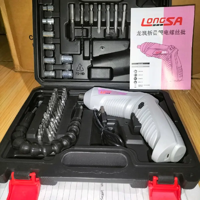 Bor set 47 Obeng Elektrik  Cordless Screwdriver RECHARGER  Mesin Bor Mini 6
