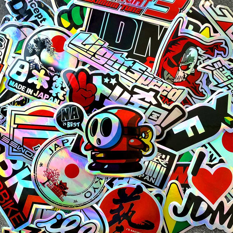 38Pcs Colorful Laser Motorcycle Sticker Emblems Stickers Ca - TikTok ...