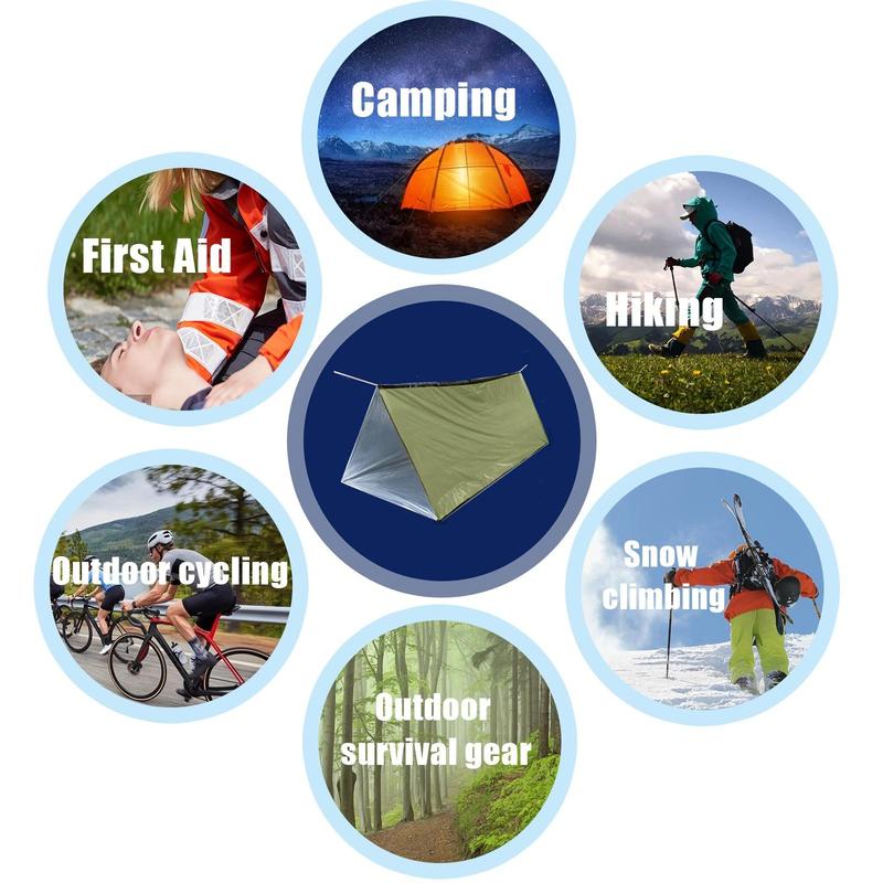 Emergency Tent, 1 Count Disposable Outdoor Survival Tent, Disaster Survival Self-rescue Insulated Tent, Survival Tools for Outdoor 3