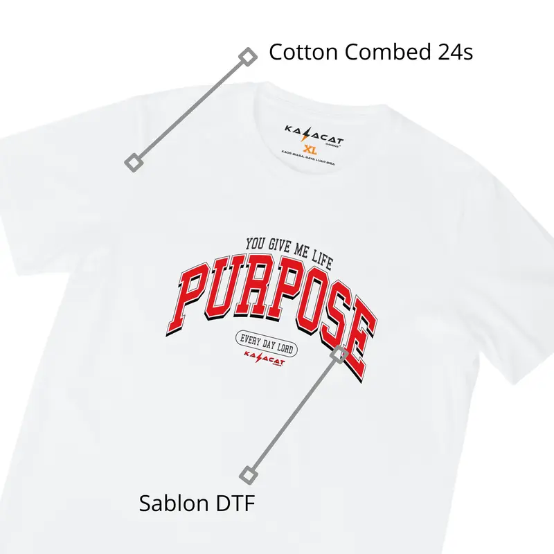 Kaos Distro Pria dan Wanita Kalacatorigins Bahan Cotton Combed 24s Sablon DTF - Kalacat Purpose 1