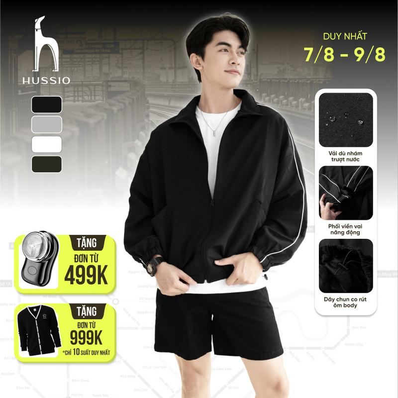 Áo khoác nam Variants vải dù nhám co dãn, trượt nước, form crop trẻ trung, năng động - HUSSIO