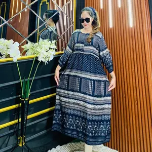 QUEENIRA_Daster tangan balon motif sultan (motif randam) Rayon Dress