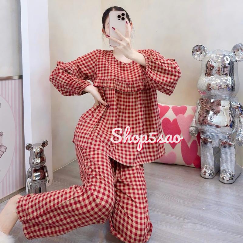 Đồ bộ tole nữ, bộ lanh mặc nhà quần dài, áo tay dài phom babydoll F21 VNXK SHOP5SAO (40-75kg) Women Đồ mặc nhà