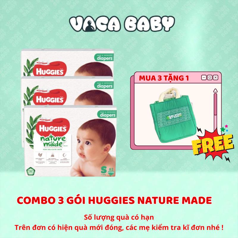 CÓ QUÀ TẶNG Combo 3 gói tã Huggies Naturemade đủ size bỉm dán bỉm quần cho bé