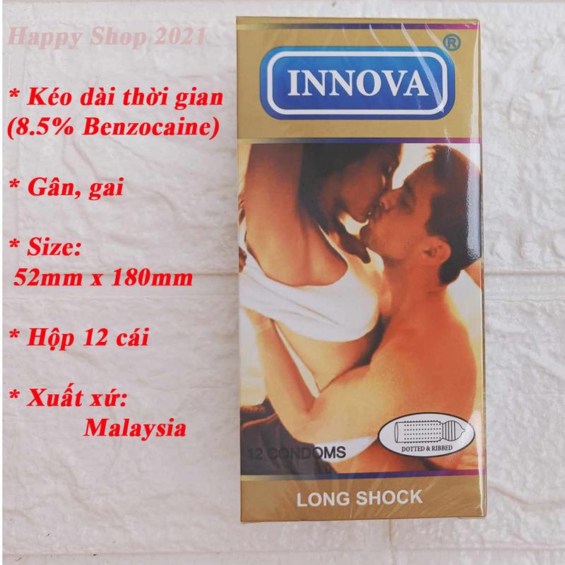 Innova Gold Condoms, Box of 12, Long-Lasting, Ribbed, Textured