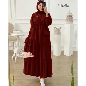 Kirania Dress Terbaru Midi Rayon Premium Dres Polos Busui Kekinian