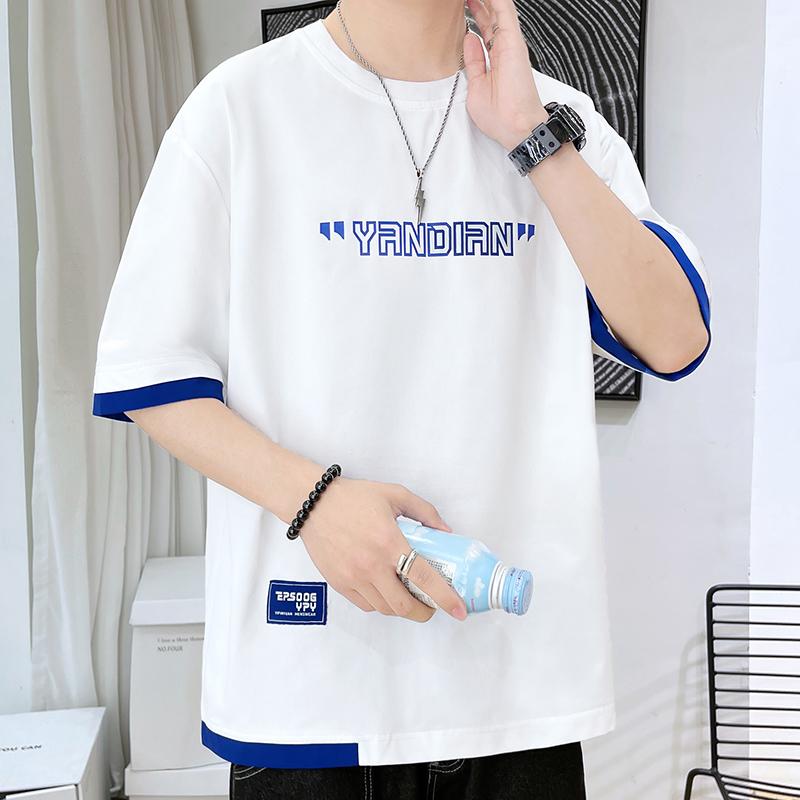 Product Introduction of Baju-T, Ketibaan Baru, Gaya Preppy, Trend Korea, Slim Fit, Diperbuat daripada Kapas, Boleh Diregangkan, Bernafas, Lengan Separuh, Sesuai untuk Pakaian Kasual Lelaki, Model Pasangan, Dalam Lapisan Asas, Leher Bulat, Sesuai untuk Sukan, Lengan Pendek. gym. 1