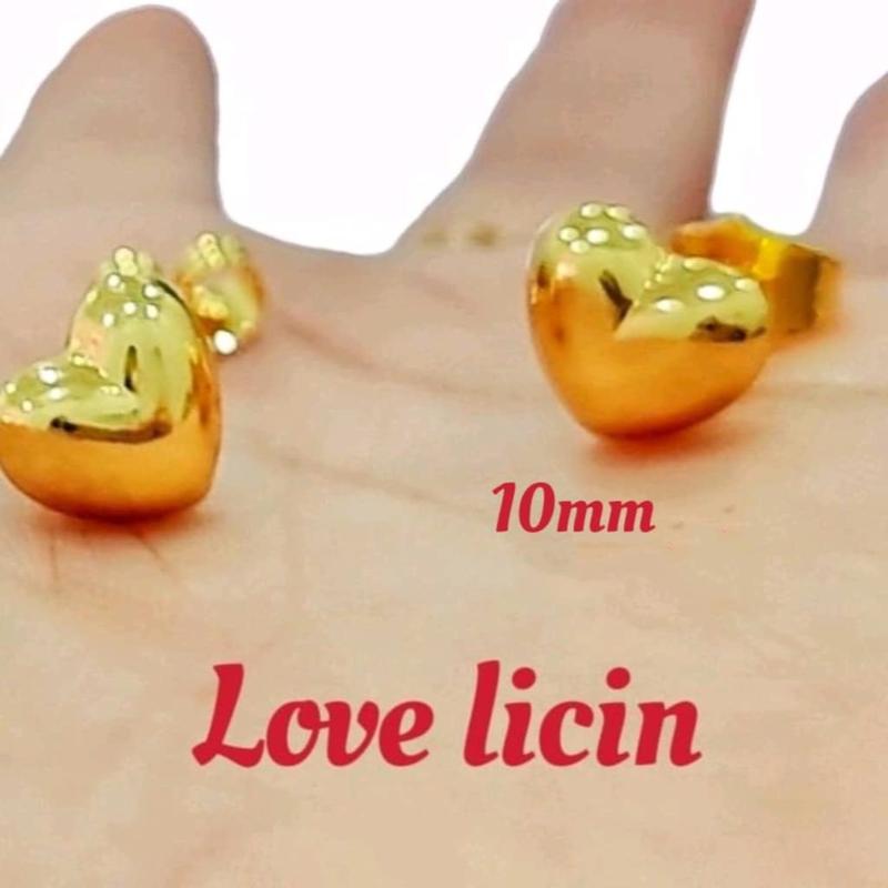 Earring Subang love licin emas Bangkok gold  plated stud  earrings 2