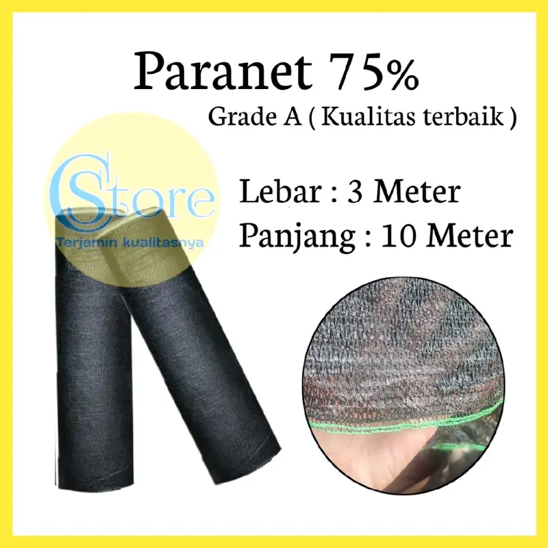 Paranet 75% Lebar 3 Meter Panjang 10 Meter - Penggunaan Ideal untuk Meningkatkan Perlindungan Tanaman 0