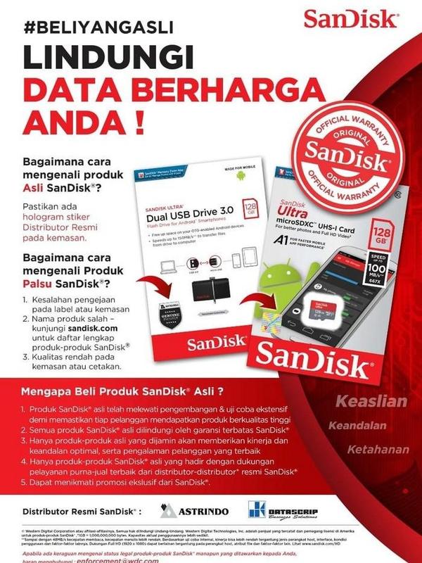 Micro SD 128GB Sandisk Ultra A1 UHS-I up to 120Mb/s - Garansi Resmi 3