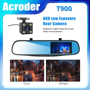 Acroder Dashcam Mobil 4.3 Inci HD 1080P Depan Belakang Ganda Lensa Loop Recording