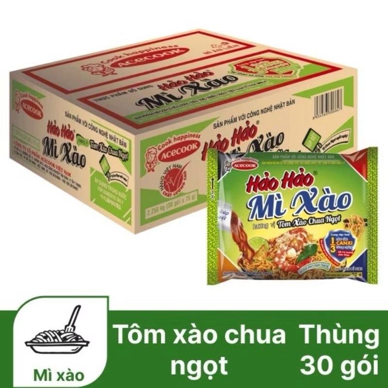 MÌ XÀO HẢO HẢO TÔM XÀO CHUA NGỌT THÙNG 30 GÓI 75G
