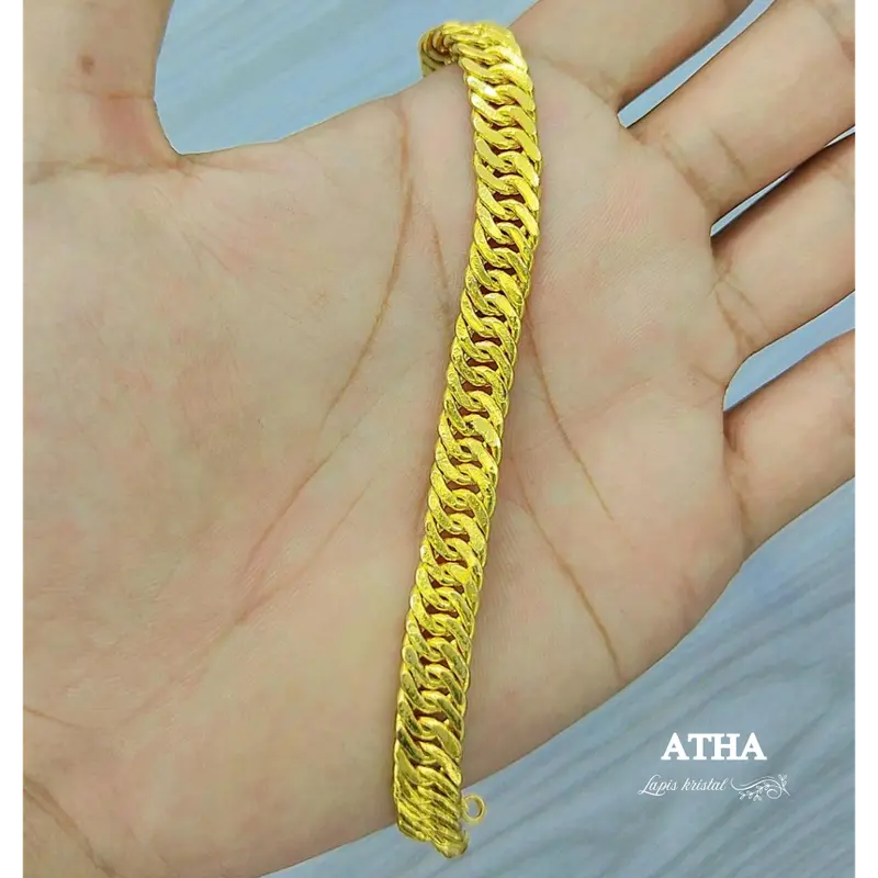 Gelang Lapis Kristal Atha Motif Lipan Model Susun Double gelang tangan wanita Emas Perhiasan Bracelets 2
