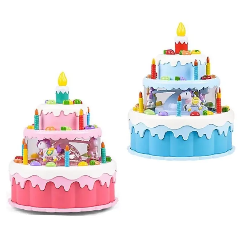 Mainan Anak Kue Ulang Tahun Elektrik Lampu dan Musik Birthday Cake Electric 0