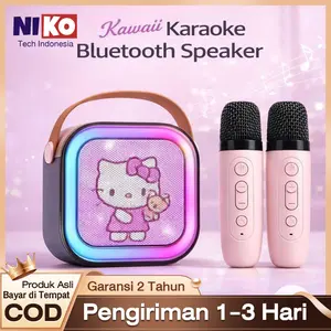 NIKO-(COD) K12 Speaker Bluetooth Karaoke set 2Mic / 1mic All In One K1 Set MINI Speaker Karaoke Microphone