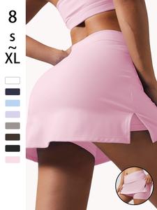 Falda pantalón para mujer sólida 2 en 1 con dobladillo dividido, cómoda y casual de alta elasticidad con cintura en V para uso diario, ropa de dormir para damas para todas las estaciones