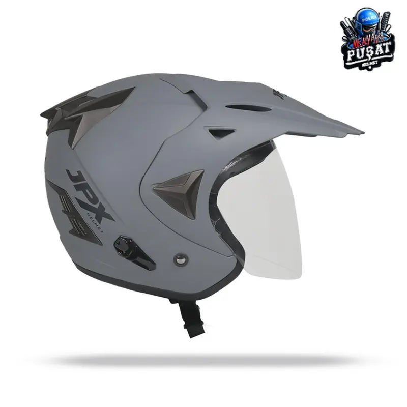 Helm JPX SUPERMOTO Double Visor Original Kaca Visor Clear / Bening | Helm Half Face Premium Untuk Pria dan Wanita Dewasa SNI 4