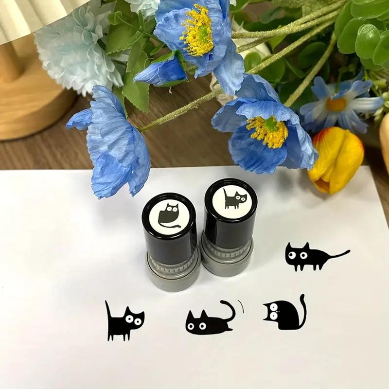 Cat Pattern Stamp, 1 Count Cute Cat Stamp, 1 Box Lovely Cat Stamp for DIY Scrapbooking, Journaling, Gift Wrapping, Greeting Cards 2