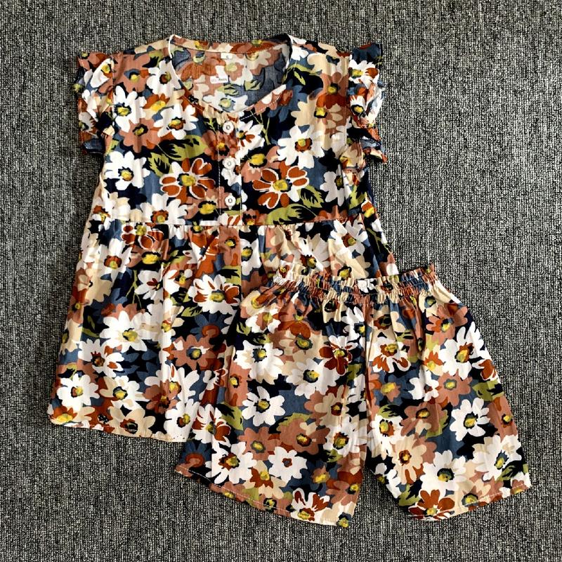 setelan celana anak perempuan. usia 1th up to 4th setcel rayon anak. bahan rayon viscose Cewek Motif Fashion 2