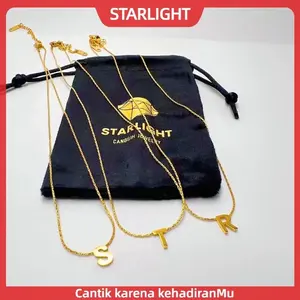 K232 Kalung Inisial Huruf A To Z Titanium Fashion Untuk Wanita