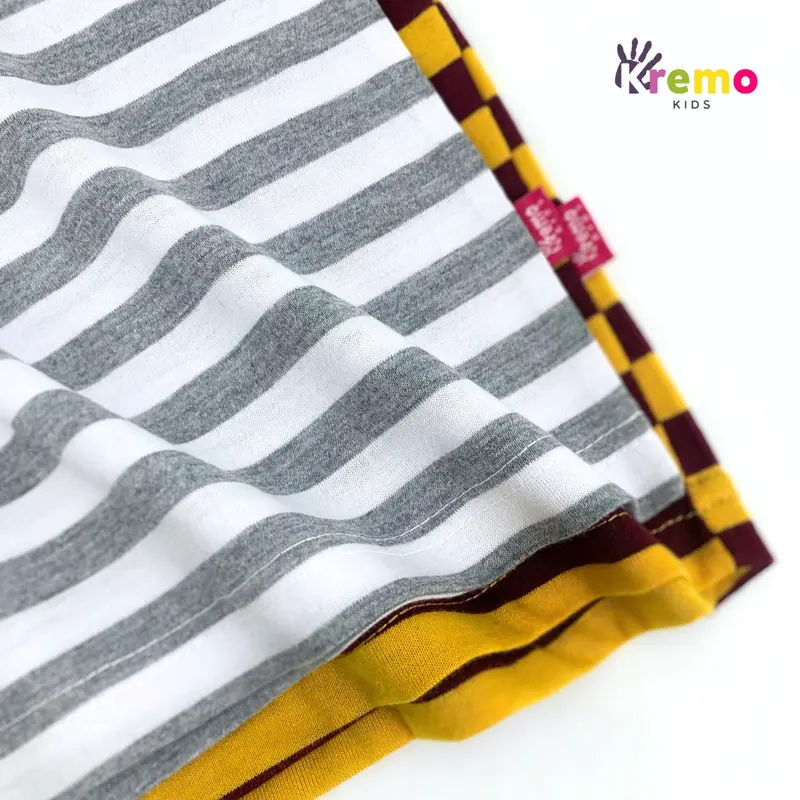 Kremo Kids - Kaos Salur Anak Laki Laki dan Perempuan Tara Stripe Series 1 - 12 Tahun (BLUE) 4