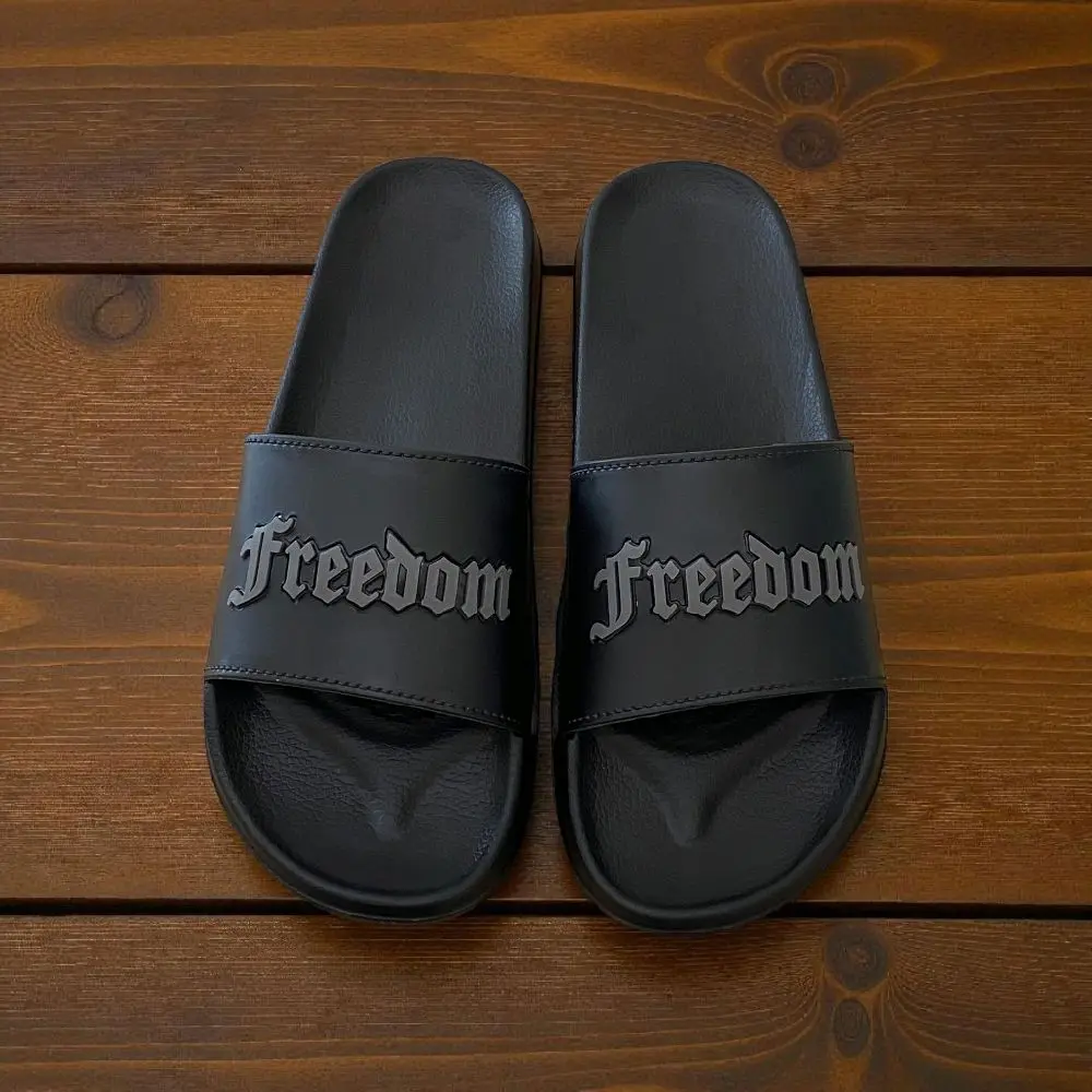 Freedom Sandal Slop Pria Fullblack Anti Selip Ringan Sendal Karet Premium Size 36-43 Bahan EVA Lentur Tidak Licin Tahan Air - Wanita, Shoes