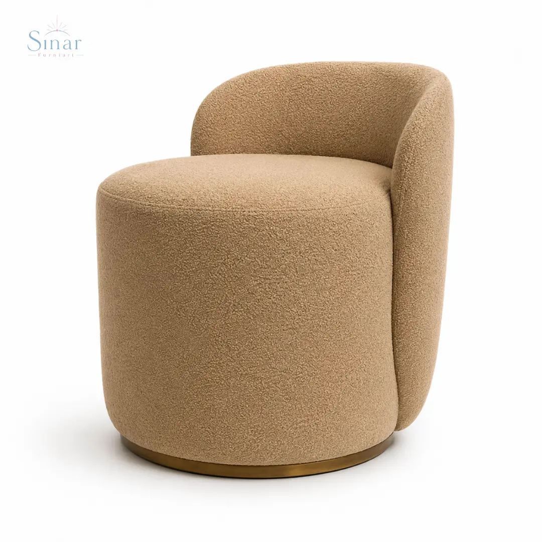 Kursi Bulat Sandaran Ottoman Minimalis Sofa Santai Estetik