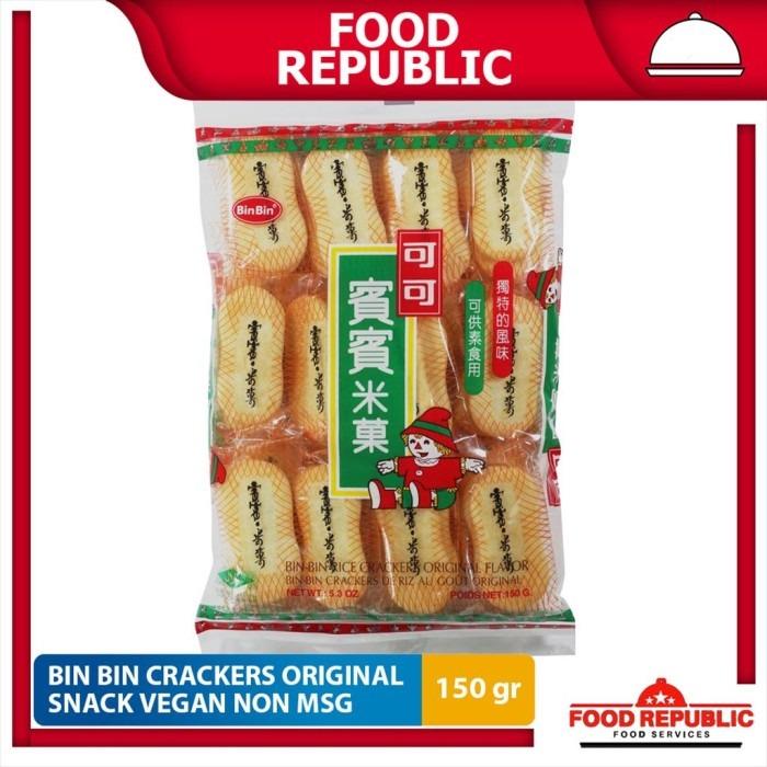 BIN BIN RICE CRACKERS rasa Original 150 GR Snack Vegan Tanpa - Shop ...