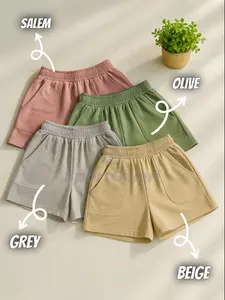 PAKET HEMAT 4PCS CELANA PENDEK POLOS SWEATSHORT PANTS / SHORTPANTS / CELANA CASUAL / CELANA PENDEK SANTAI Nyaman Wanita Karet