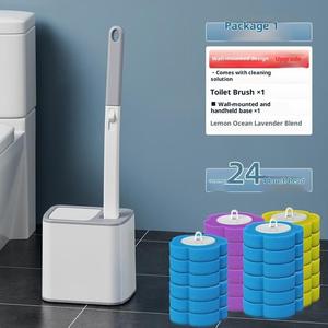 使い捨てトイレブラシセット、自動フリップカバー、交換可能なクリーニングヘッド、スマートフリップカバー、安全で簡単に清掃