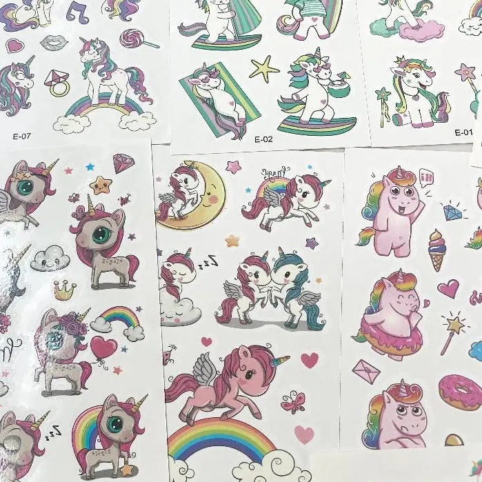 Sticker tato anak tato temporer stiker tato lucu unicorn 5